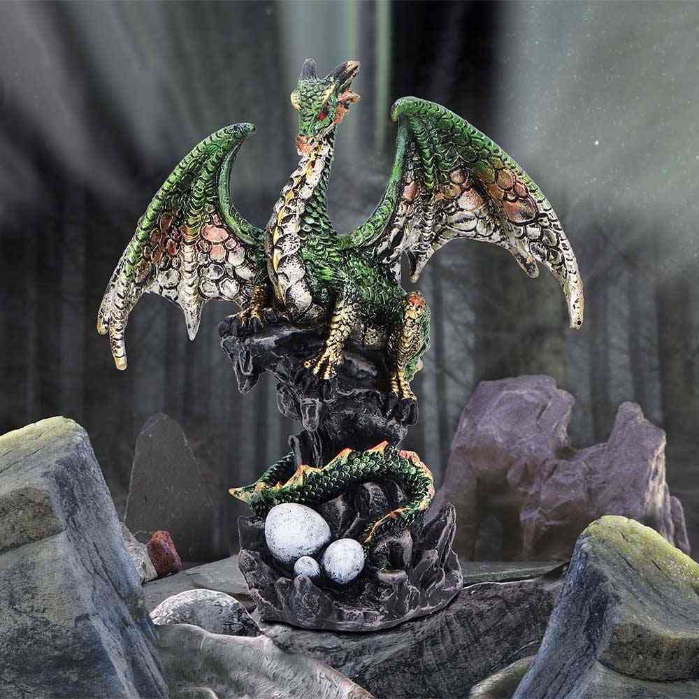 Nemesis Now - Den Defender (Green) Figurine - Dragon - Multicolours